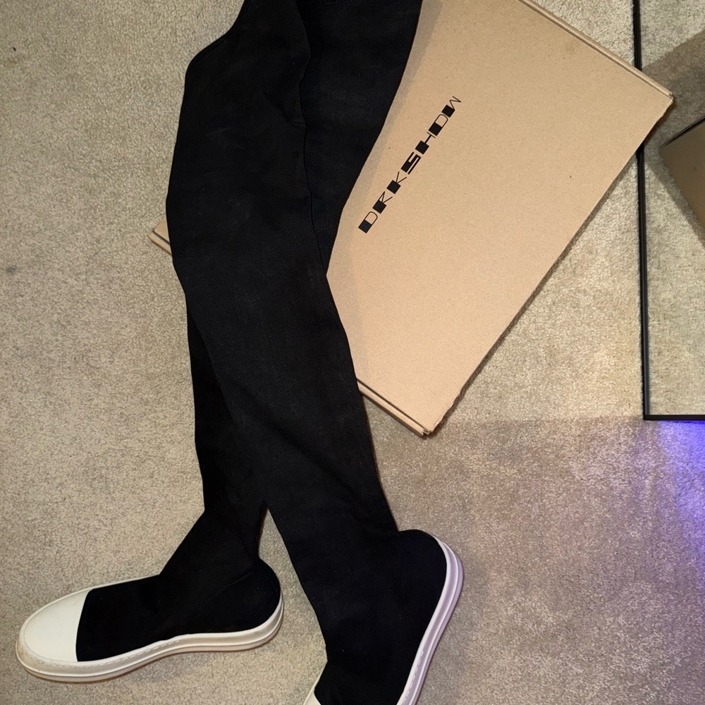Rick Owens Black and White Women's Sneakers
